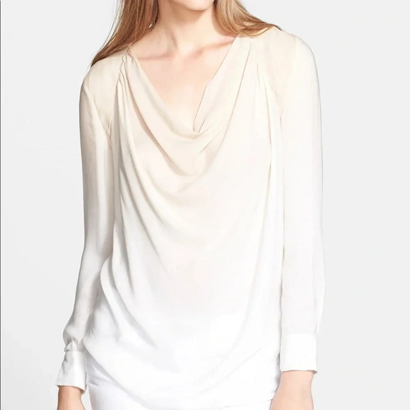 HAUTE HIPPIE NEW Ombré Draped Open Back Blouse Top - Picture 2 of 11